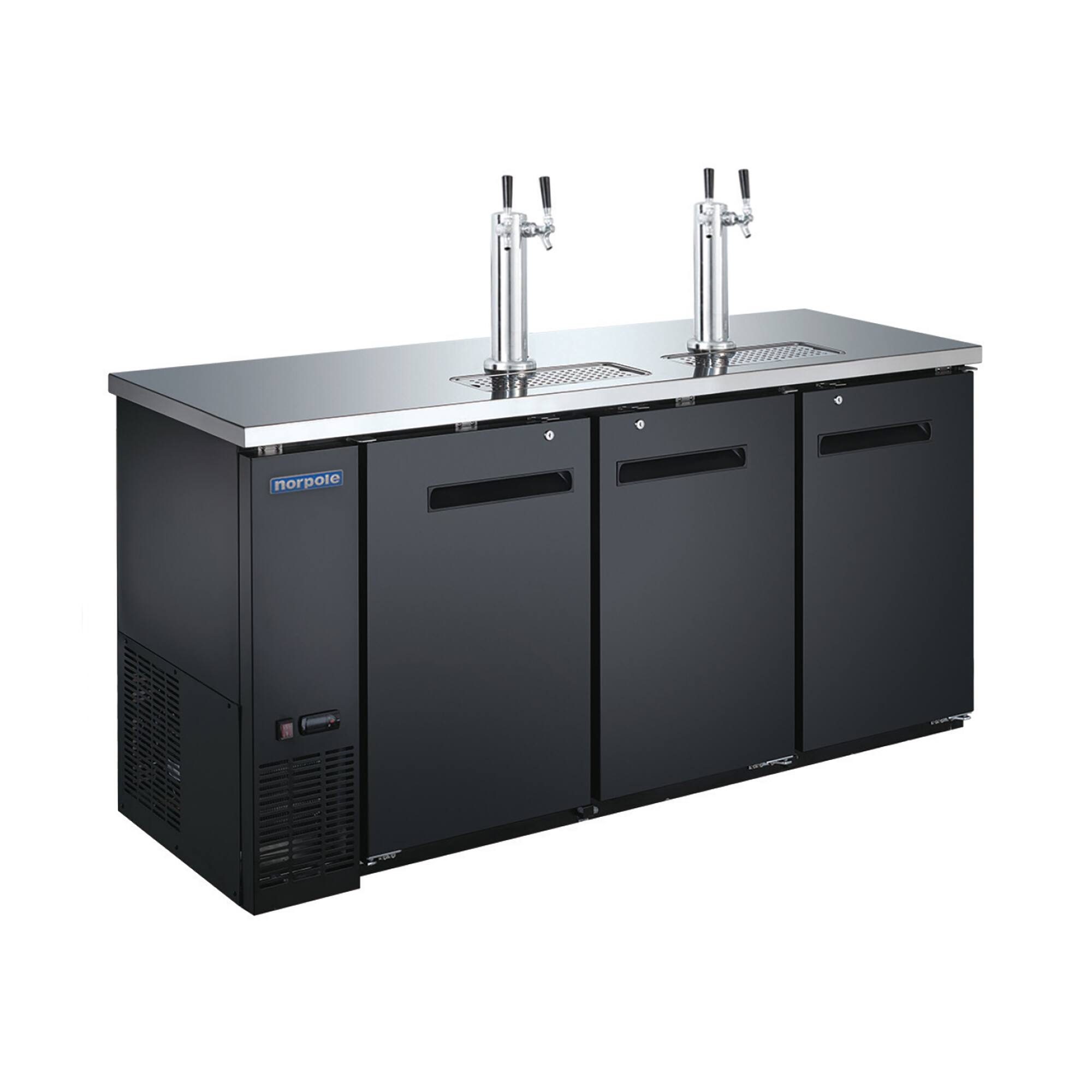 Alt View 4. Magic Chef - Commercial Three 1/2 Barrel Beer Keg Cooler with 2 Direct Taps in Black - Black.