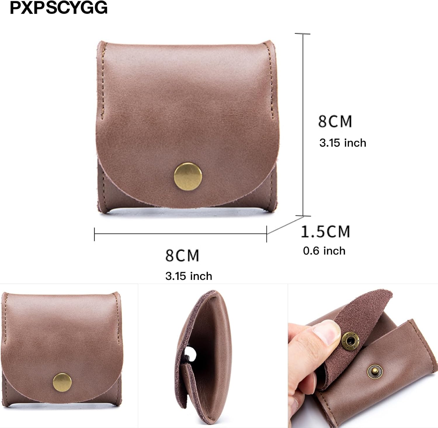 Auledio Rustic Leather Moon Pocket Coin Purse, Genuine