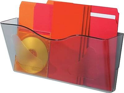 Alt View 2. Deflecto - Deflect-O DocuPocket 1-Pocket Plastic Legal Size Wall File, Smoke (63102) - Smoke.