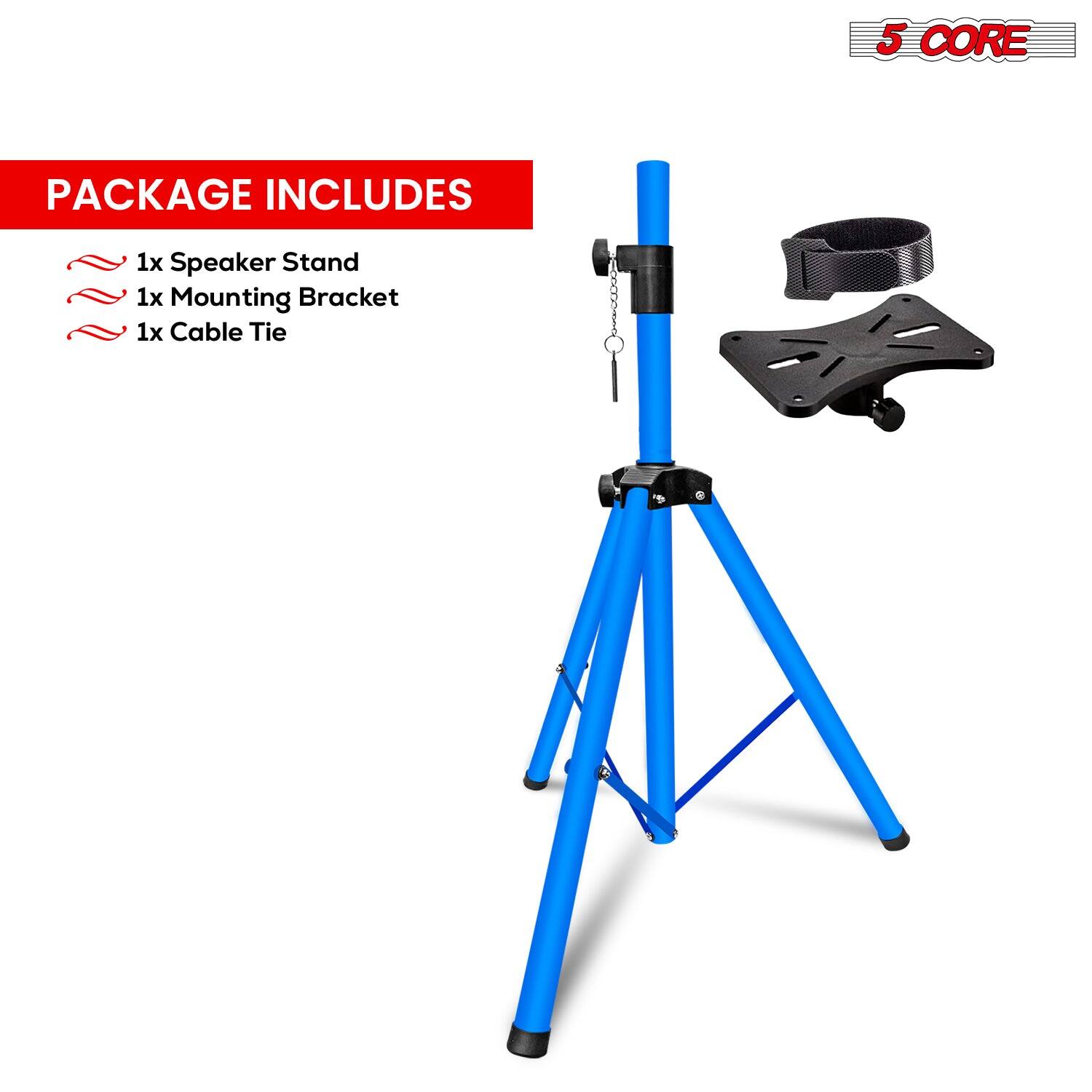 The corrected text is:

"5 CORE PACKAGE INCLUDES
1x Speaker Stand
1x Mounting Bracket
1x Cable Tie"