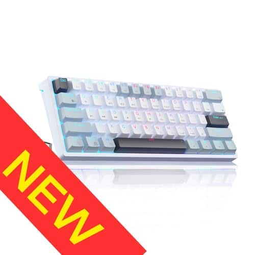 Pacoar Cade - Sk961 Wireless Mechanical With Rgb Backlight Tri-mode Bt5 0/wired/hz 60 Percent Gaming Red 3 mode connection SK961 60 - SK961-whiteblue-redswitch