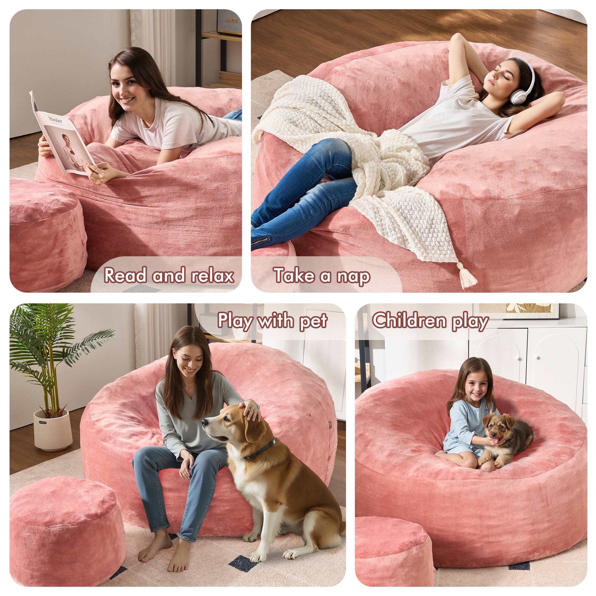 - Read and relax
- Take a nap
- Play with pet
- Children play