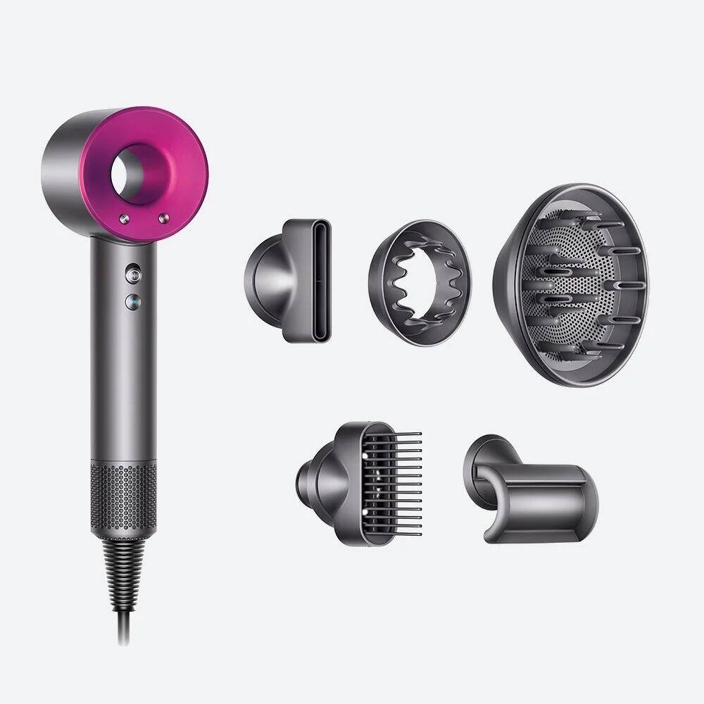 Angle. Dyson - Supersonic Hair Dryer HD08 - Iron/Fuchsia.