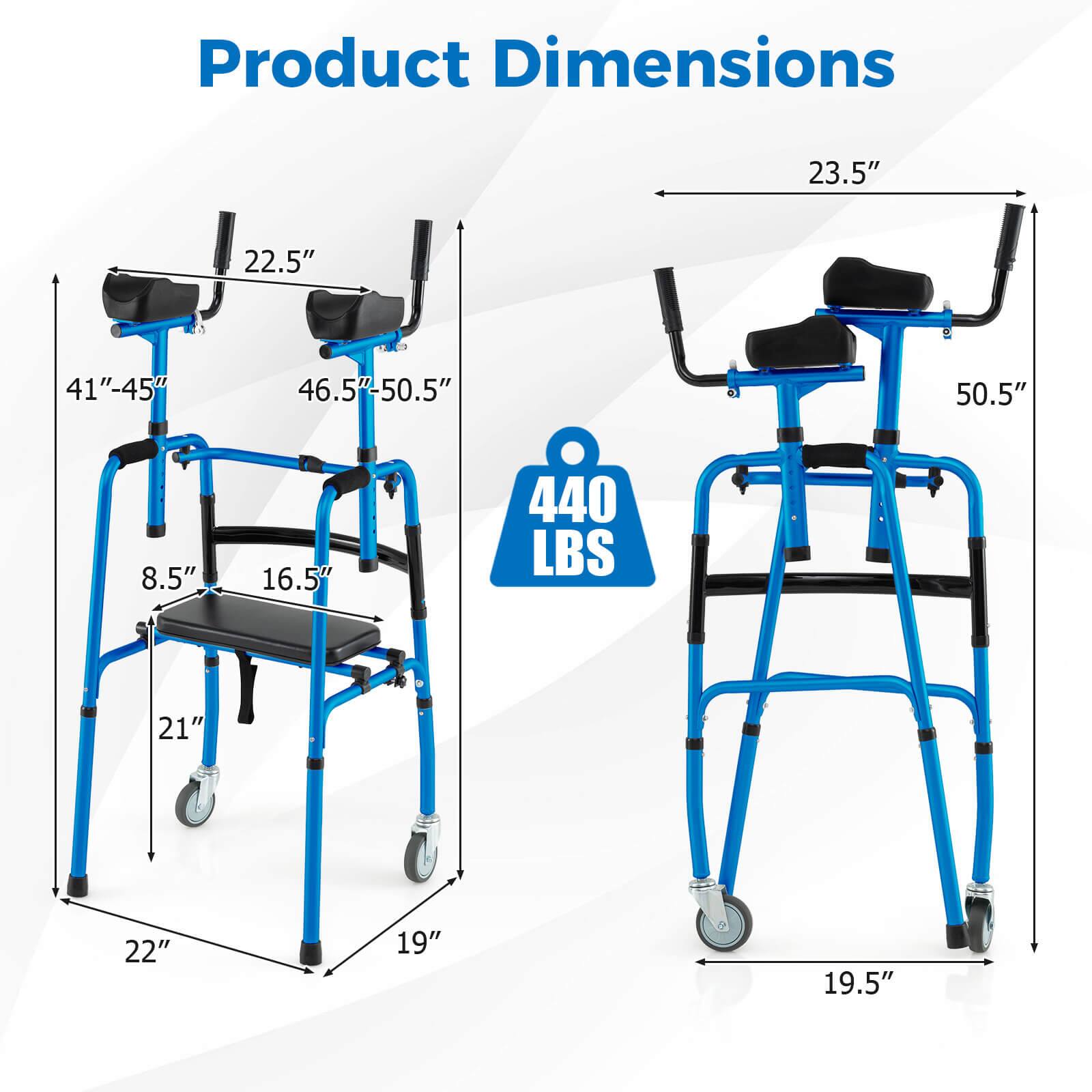 Product Dimensions: 23.5", 22.5", 41"-45", 46.5"-50.5", 50.5", 8.5", 16.5", 21", 22", 19", 19.5"

Weight: 440 LBS