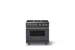 Front. Viking - 36 in. Wide 6 Burner Pro 5 Series 5.1 Cu. Ft. Freestanding Sealed Burner Gas Convection Rangewith Brushed Brass Trim - Cast Black.
