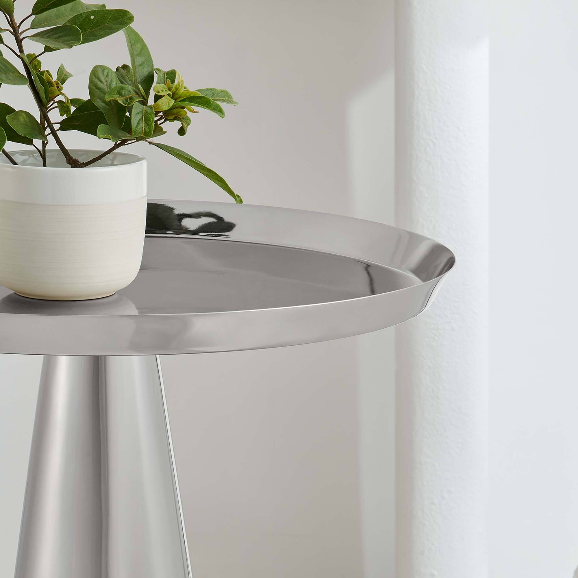 Alt View 1. Modway - Maren Round Side Table by Modway - Nickel.