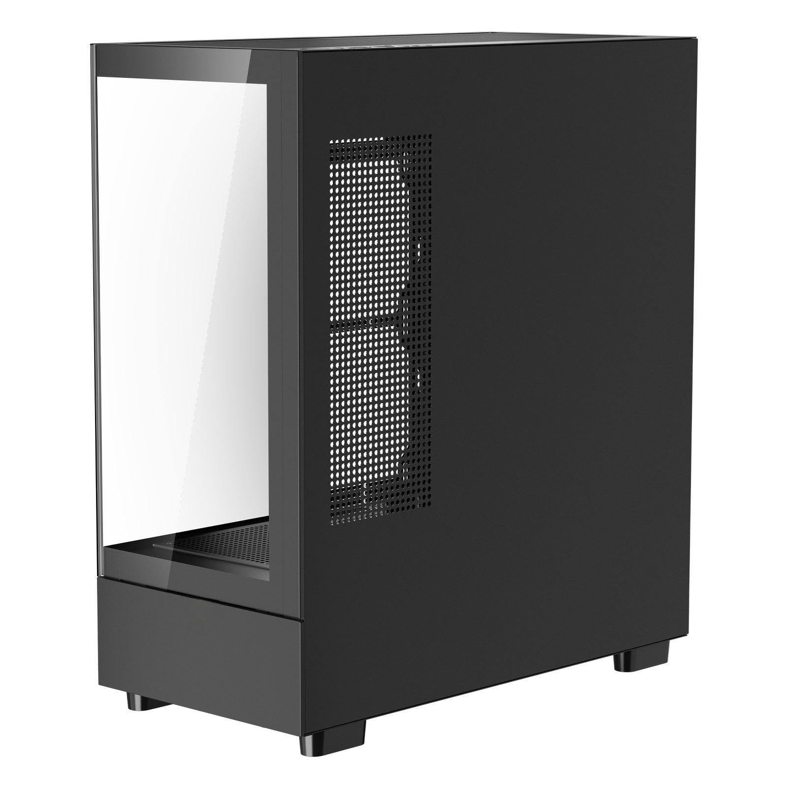 Alt View 10. Glintex - PC Gaming Case Mid-Tower Computer Case Airflow Tempered Glass 6x120mm PWM ARGB Fans Cable Manage ATX M-ATX ITX 410mm GPU - GTEX740432.