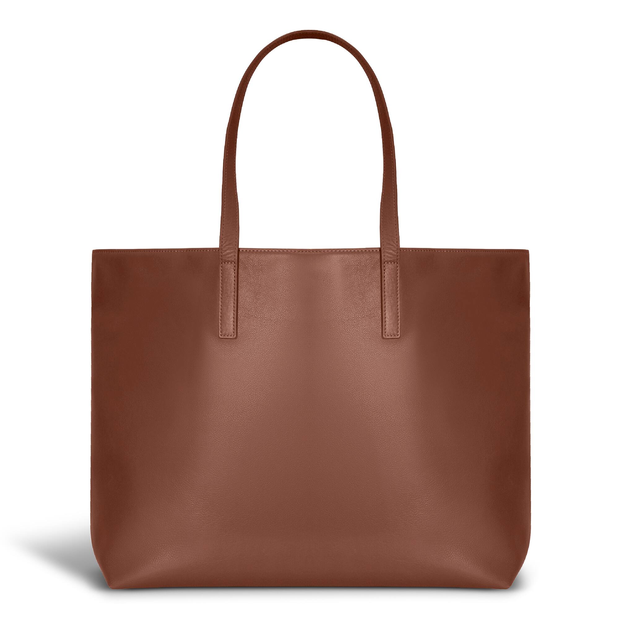 Alt View 1. Champs - Onyx Collection Leather Open Tote - Brown.