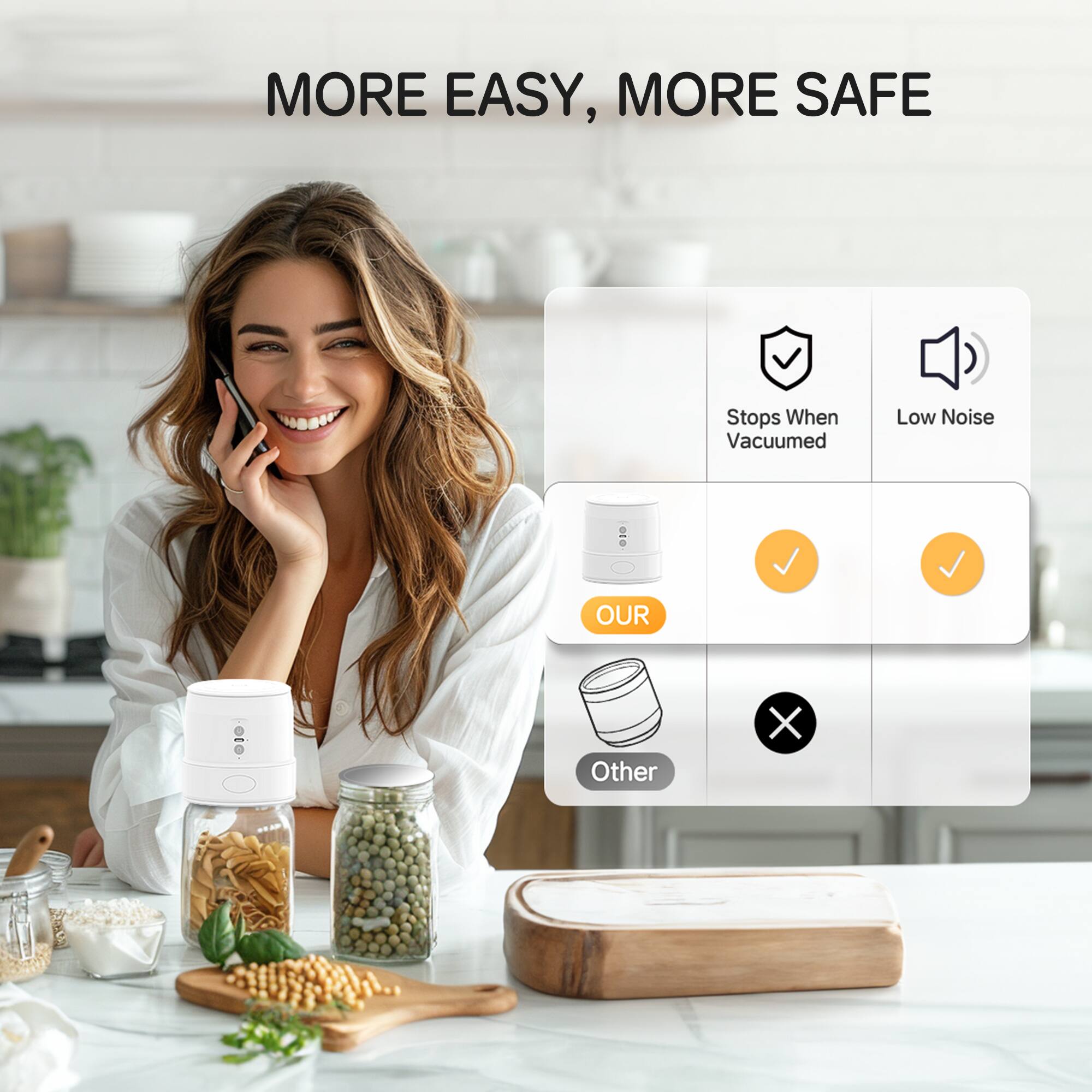 MORE EASY, MORE SAFE
Stops When Vacuumed
Low Noise
OUR
Other