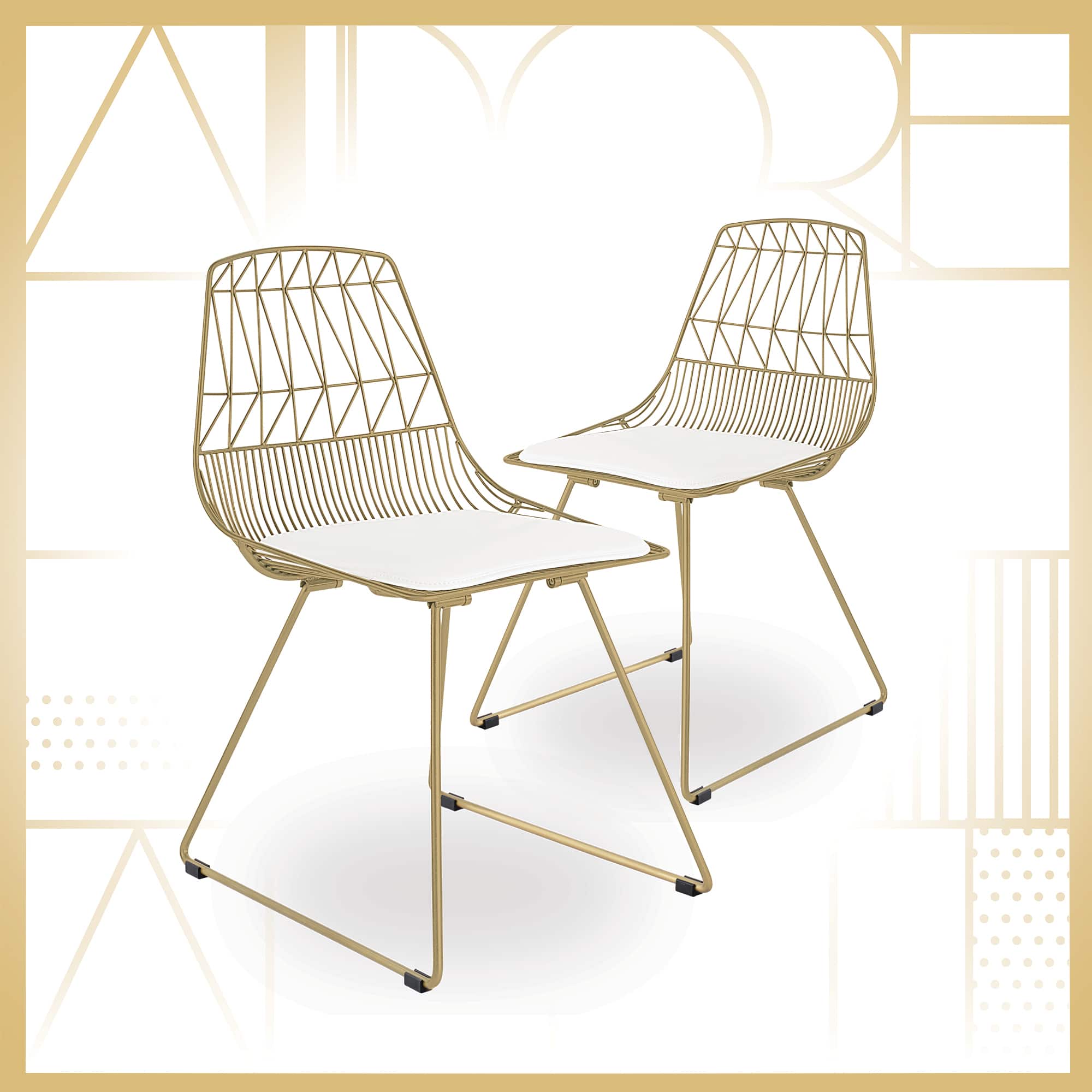 Adore Decor - Vivi Dining Chair, Set of 2 - Gold