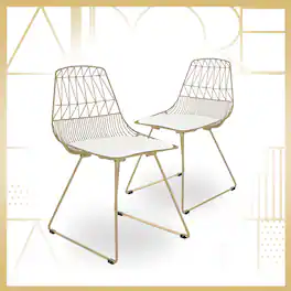 Adore Decor - Vivi Dining Chair, Set of 2 - Gold