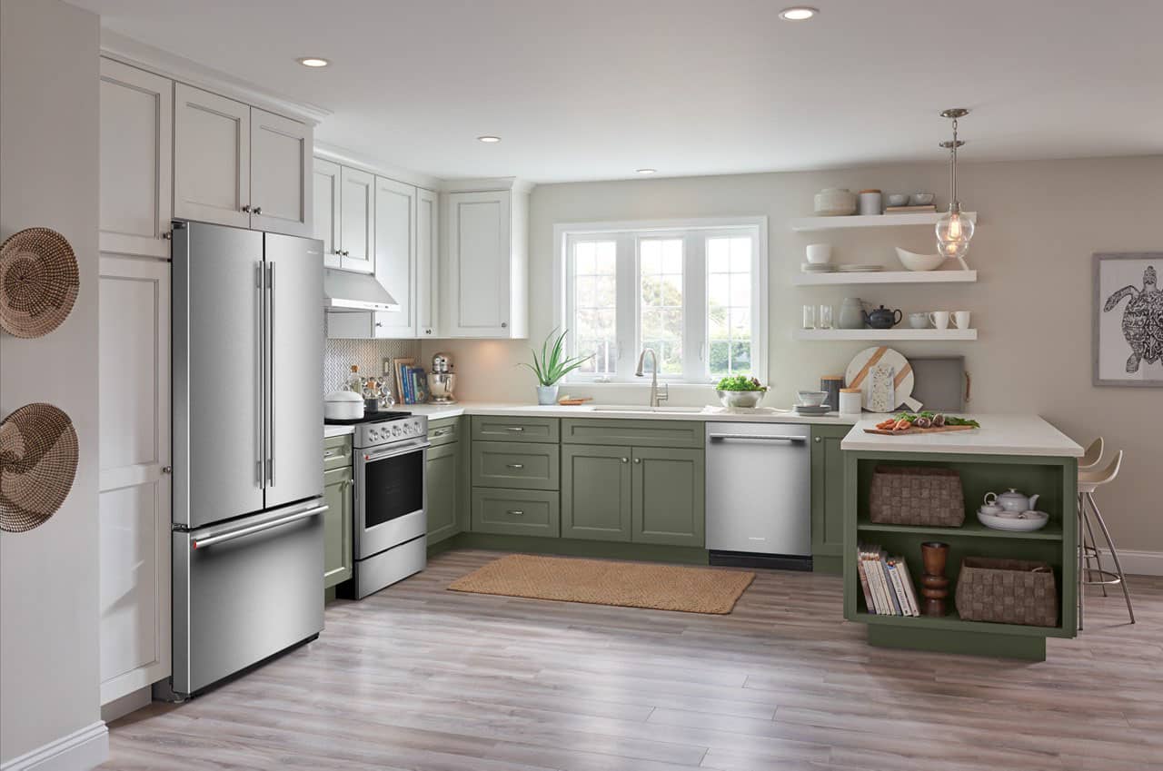 Alt View 7. KitchenAid - 24 Cu. Ft. French Door Counter-Depth Refrigerator with Interior Dispense - PrintShield Stainless.