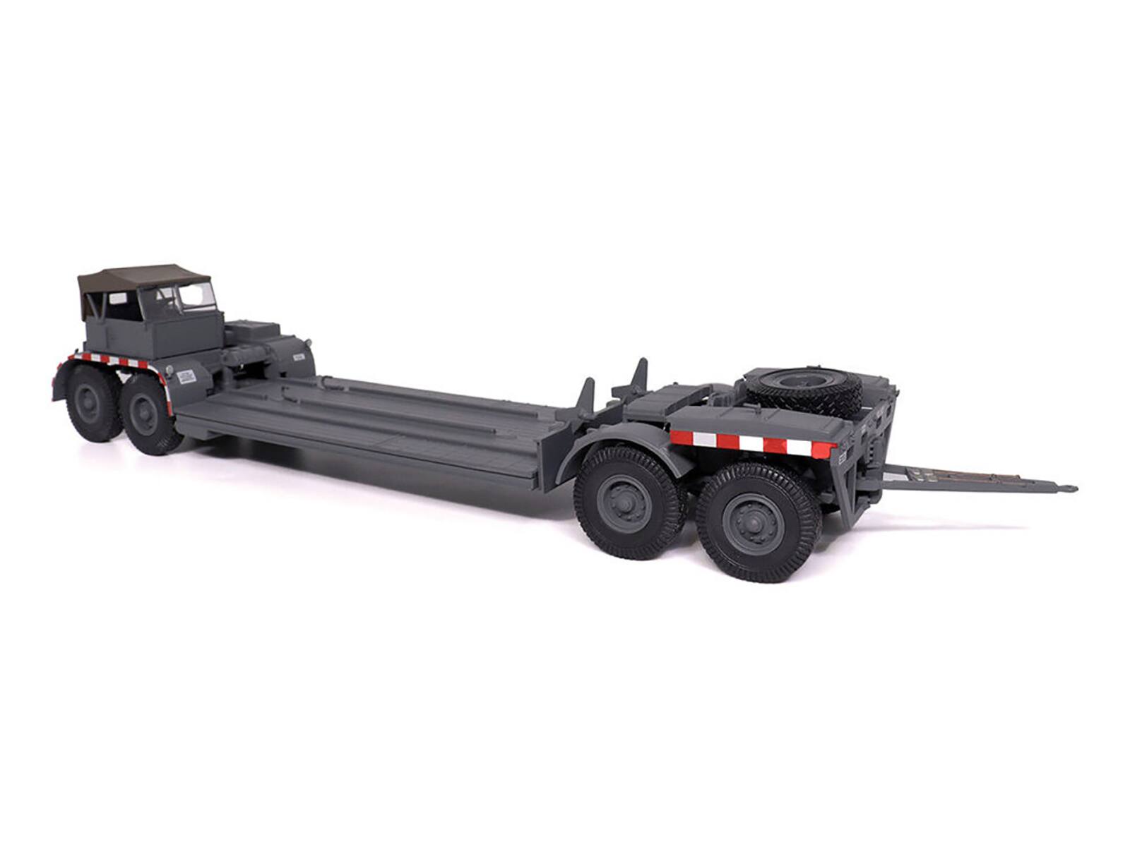 Angle. Militaria Die Cast - SD.AH. 116 22-Ton Tank Transporter Gray "German Army" 1/43 Diecast Model by Militaria Die Cast - Grey.