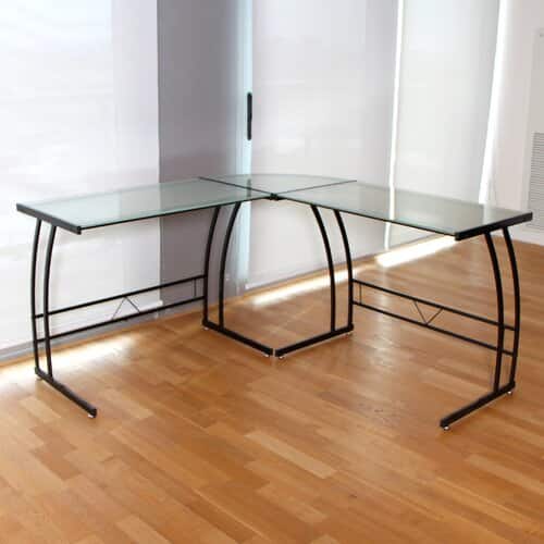 LumiSource - Lumisource Gamma Corner Workstation in Black - Black - Larger Front