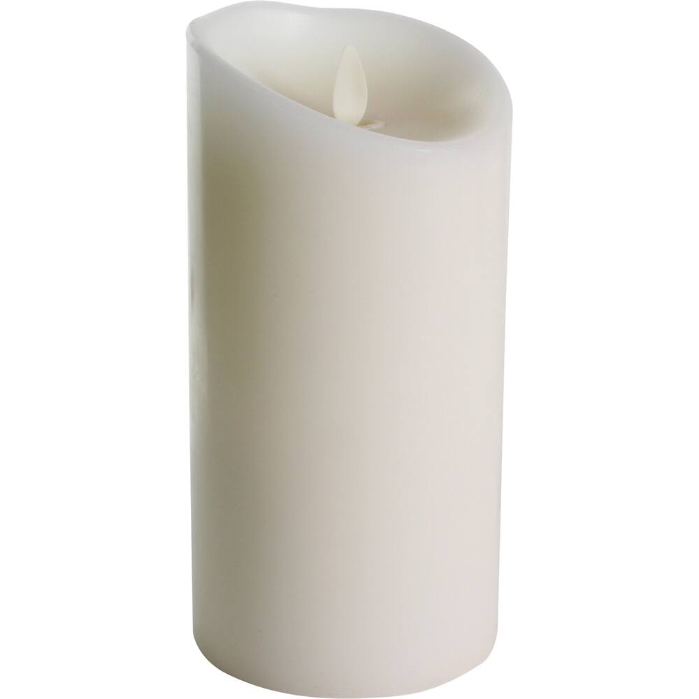 Front. Luminara - Indoor candle 3.75” x 7” - White.