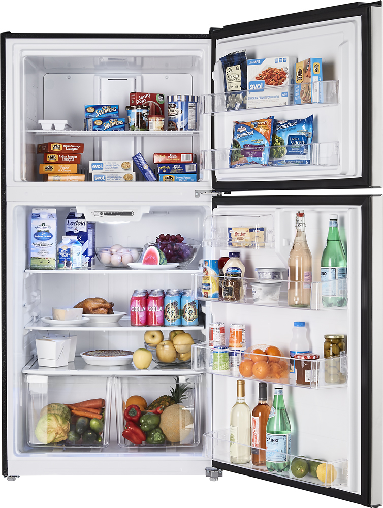 Insignia™ 21 Cu. Ft. Top-Freezer Refrigerator Stainless steel NS ...