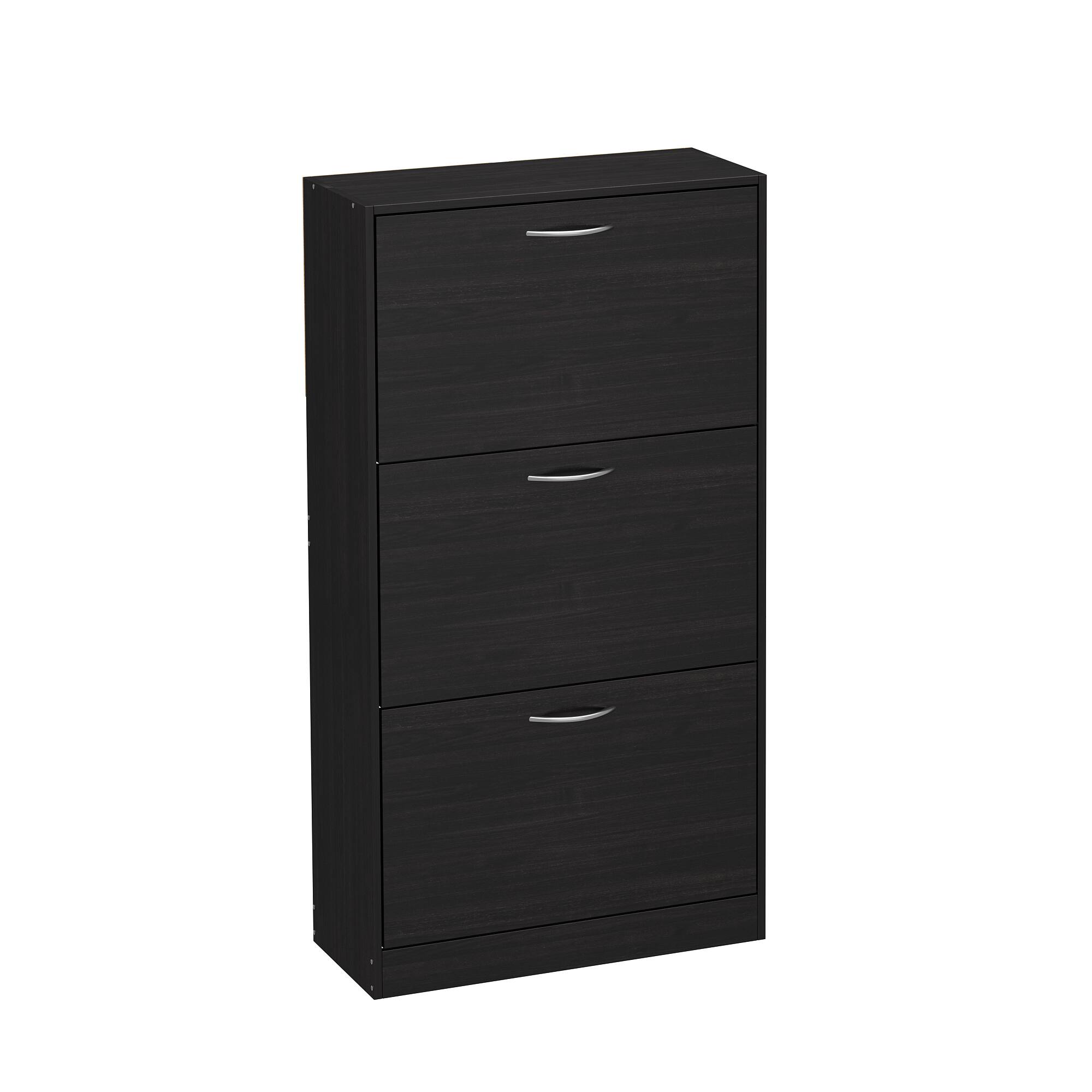 Angle. Famapy - Famapy Modern Shoe Cabinet Tidy Up Your Space in Style Flip - Down Shoe Rack - Black.