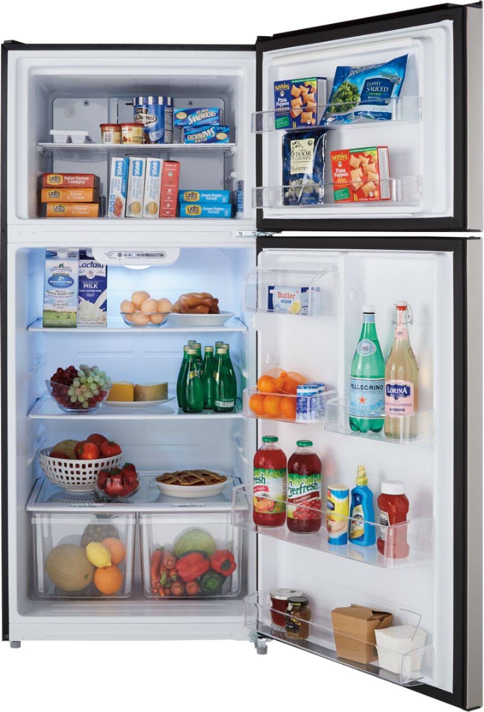 Alt View 11. Insignia™ - 18 Cu. Ft. Top-Freezer Refrigerator - Stainless Steel.