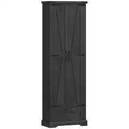 Homcom - Pantry Cabinet, Kitchen Storage Cabinet with Adjustable Shelves - Black