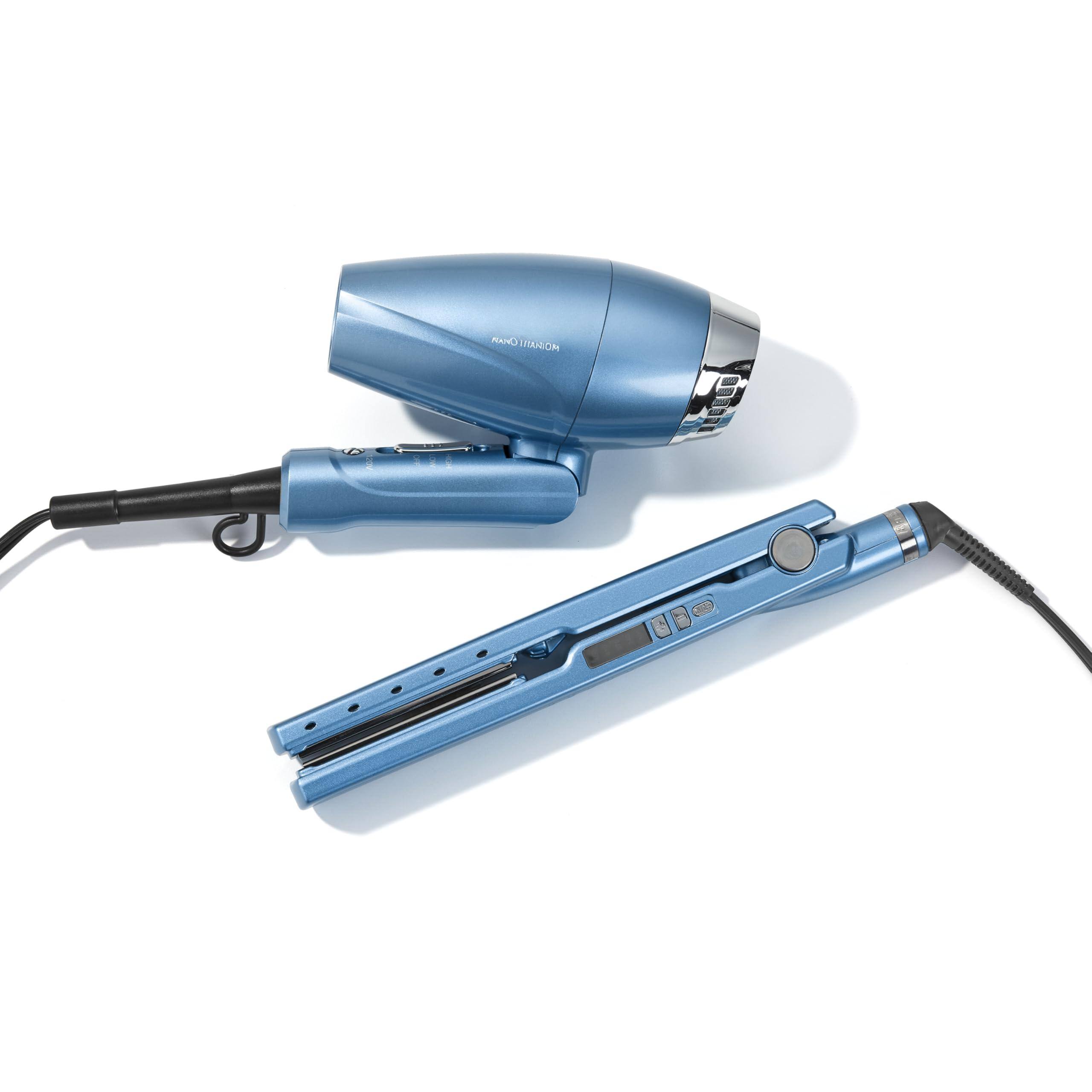 The Best Inks - 1 1 4" Digital Ionic Flat Iron Hair Straightener Shorter Plates Hair Straightener - 1 1/4 Inch with hair dryer pack