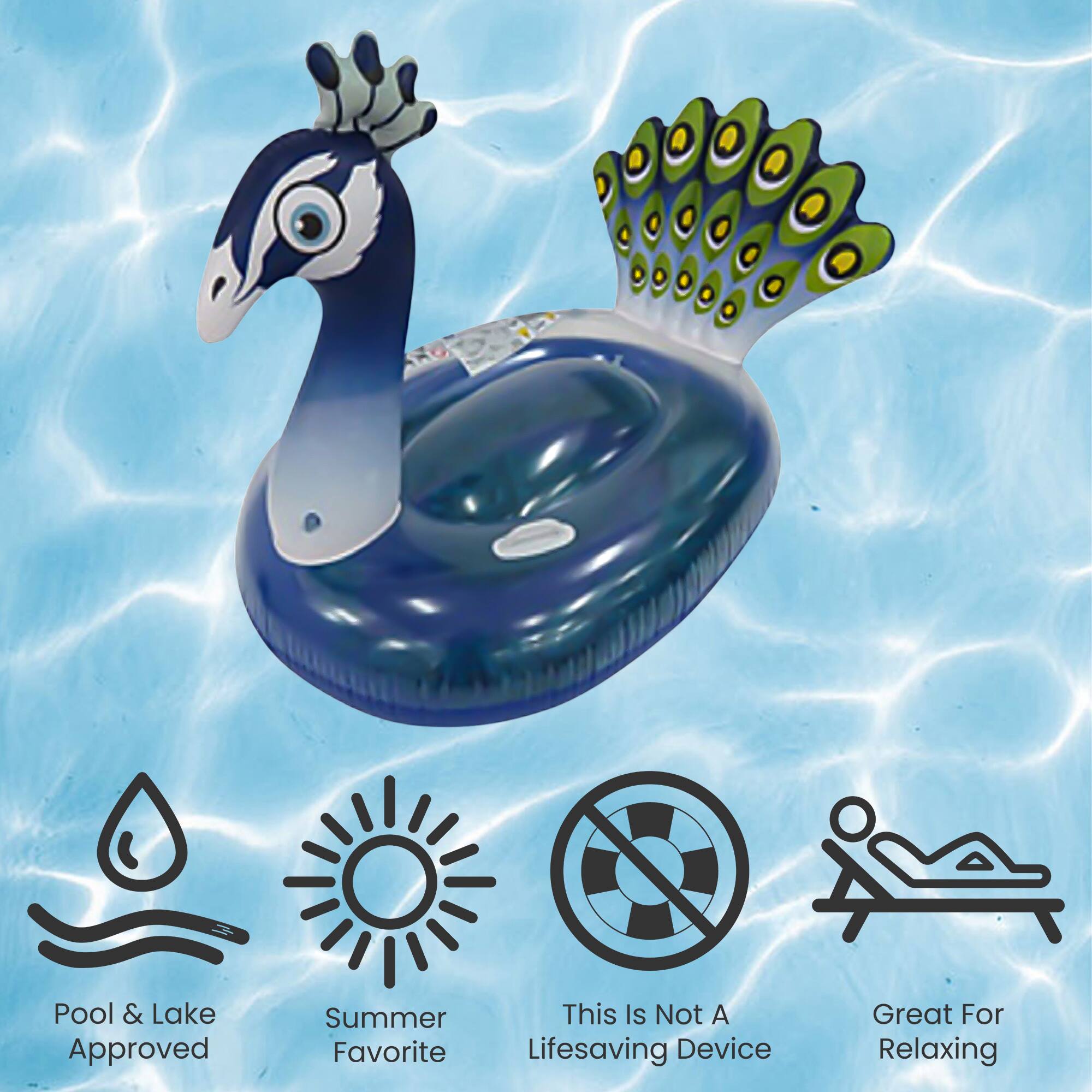 Pool & Lake Approved  
Summer Favorite  
This Is Not A Lifesaving Device  
Great For Relaxing
