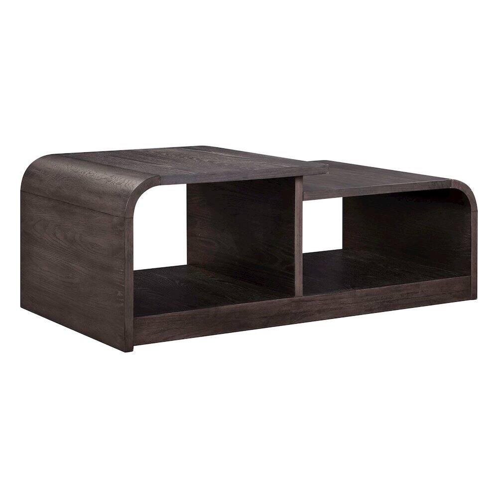 Alt View 2. Liberty Furniture Industries - Living Room Cocktail Table Rounded Waterfall Edge Design - Espresso Oak Wood - Espresso.