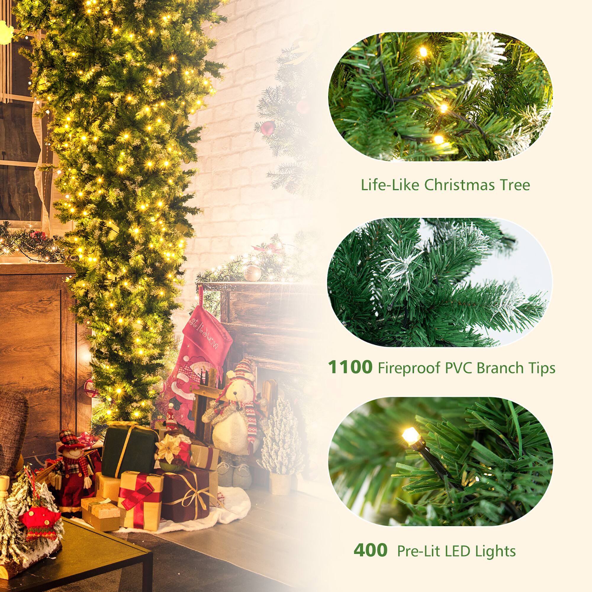 Life-Like Christmas Tree

1100 Fireproof PVC Branch Tips

400 Pre-Lit LED Lights