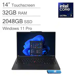 Lenovo - ThinkPad X1 Carbon Gen 13 Aura Edition 14" FHD+ Touch Screen Laptop - Intel Core Ultra 7 with 32GB Memory - 2TB SSD - Black