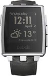 Front Zoom. Pebble - Steel Smartwatch 33mm Stainless Steel - Silver Leather.