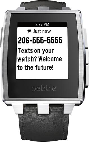 Alt View 13. Pebble - Steel Smartwatch 33mm Stainless Steel - Silver Leather.