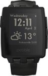 Front Zoom. Pebble - Steel Smartwatch 33mm Stainless Steel - Black Leather.