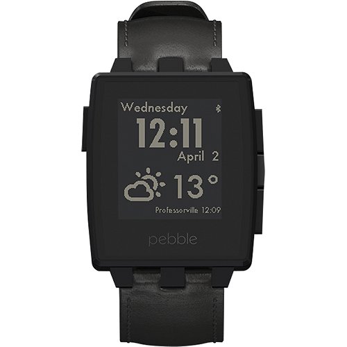 Pebble - Steel Smart Watch for Select iOS and Android Devices - Black - Alternate View 1