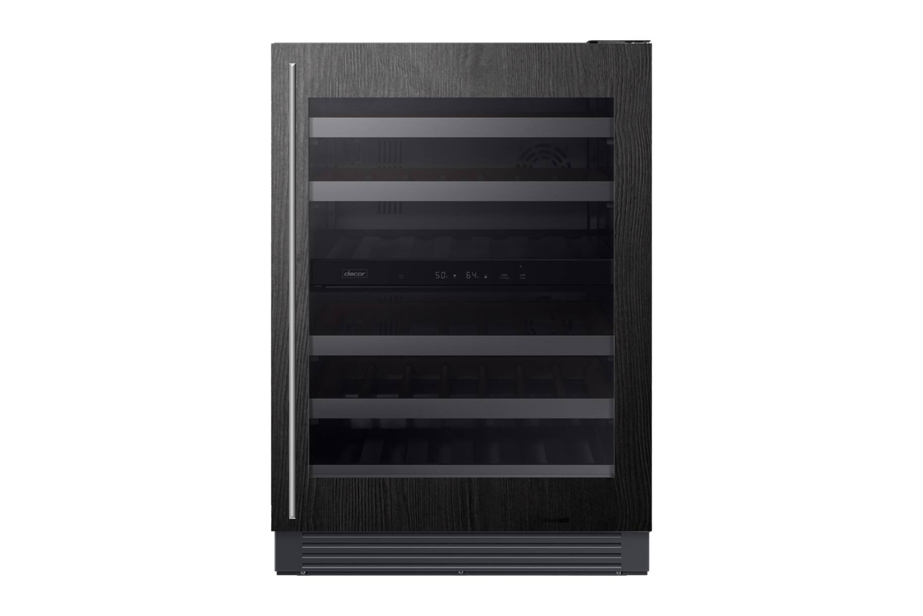 The text on the image reads "DACOR," which is a brand name for a wine refrigerator.