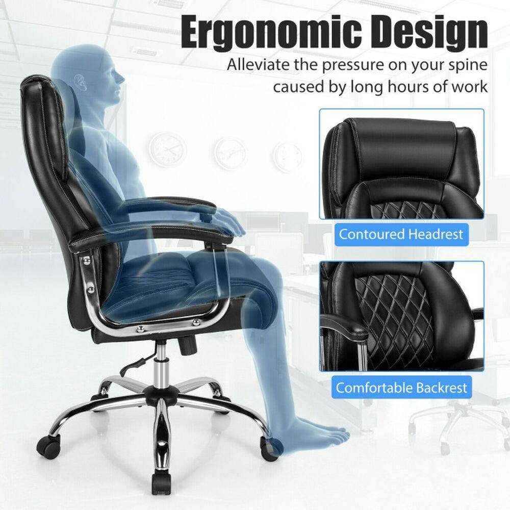 Ergonomic Design  
Alleviate the pressure on your spine caused by long hours of work  

Contoured Headrest  
Comfortable Backrest