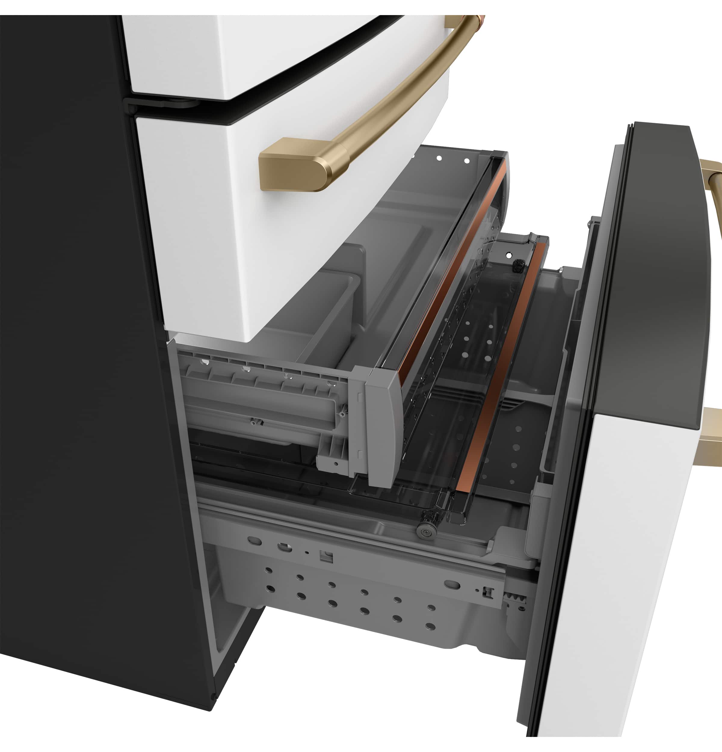 Alt View 15. Café - 23.2 Cu. Ft. 4-Door French Door Counter-Depth Smart Refrigerator with Dual Dispense AutoFill Pitcher - Matte White.