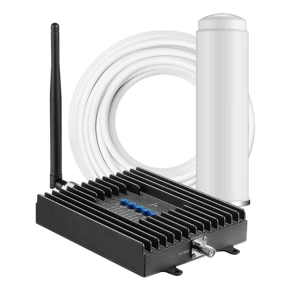 Angle View: SureCall Fusion4Home Omni/Whip Voice, Text & 4G LTE Cell Phone Signal Booster for Homes up to 2,000 sq. ft. SC-PolyH-72-ORA-Kit