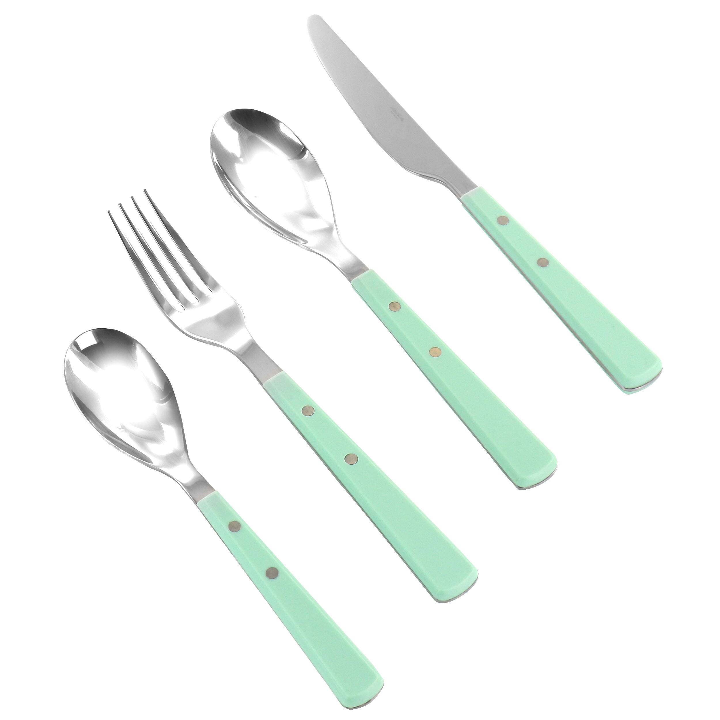 Front. Martha Stewart - Martha Stewart Garden Cottage Stainless Steel 16 Piece Flatware Set - Silver.