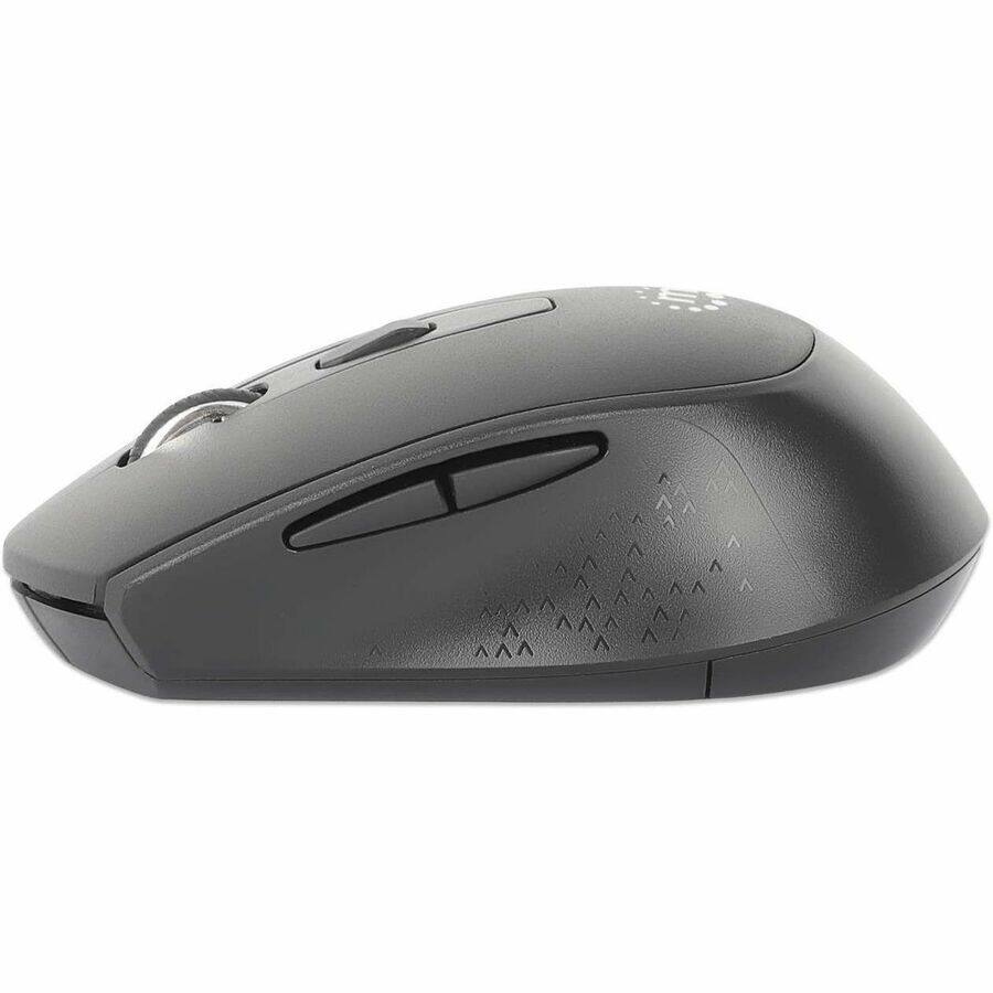 Alt View 4. Manhattan - Manhattan MW6200 Wireless Optical USB Mouse - Full-size Mouse - Optical - Wireless - 32.81 ft - Radio Frequency - 2.40 - Black.