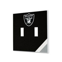 Keyscaper - Las Vegas Raiders Diagonal Stripe Double Toggle Light Switch Plate - Multicolor