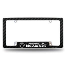 Rico Industries - Washington Wizards NBA Chrome Metal License Plate Frame with Carbon Fiber Design - Multi