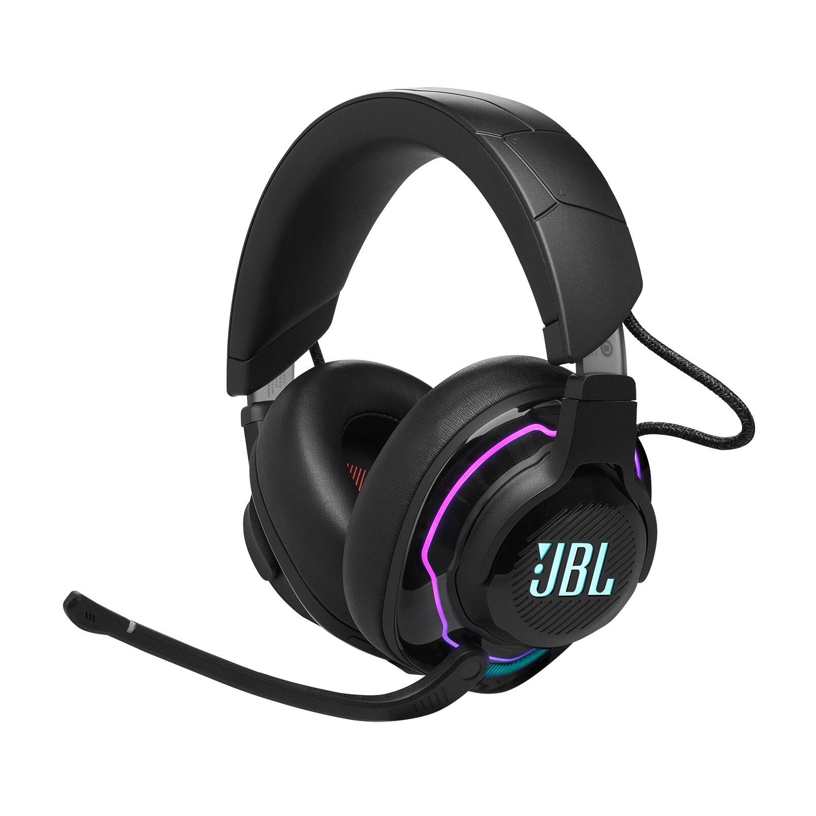 Left. JBL - Quantum 910X Wireless over-ear gaming headset with detachable boom mic - Black.