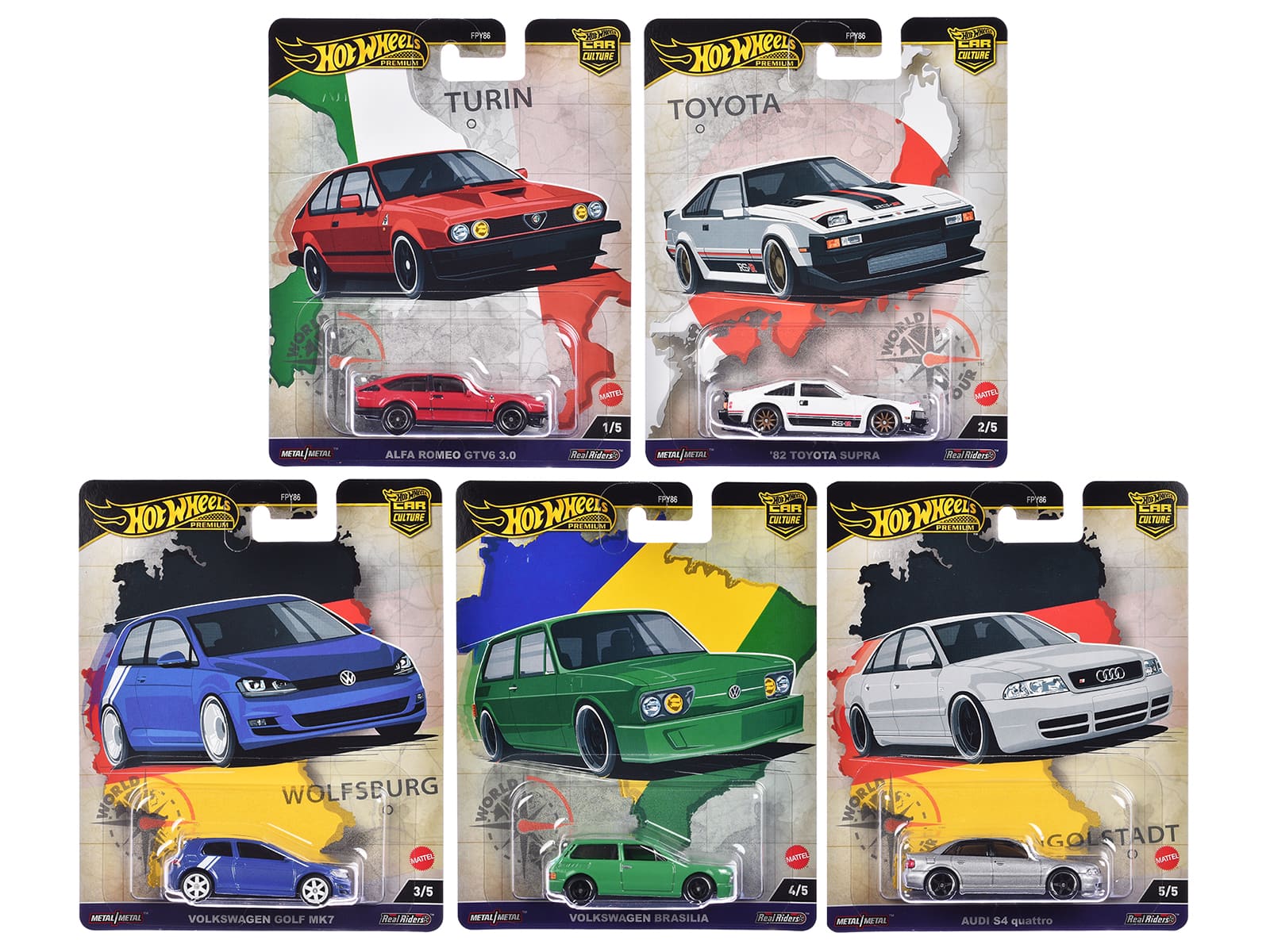 """World Tour"" 5 piece Set ""Car Culture"" 2024 Series A Diecast Model Cars by Hot Wheels" price history on PriceWatchPro