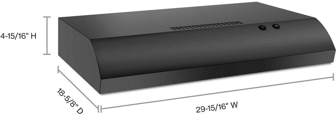 Alt View 14. Whirlpool - 30" Recirculating Range Hood - Black.
