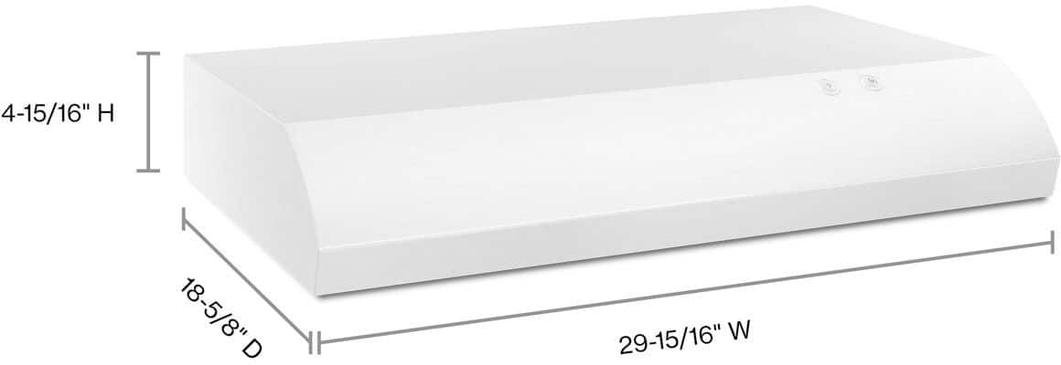 Alt View 13. Whirlpool - 30" Recirculating Range Hood - White.