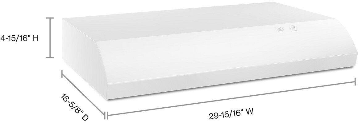 Alt View 13. Whirlpool - 30" Recirculating Range Hood - White.