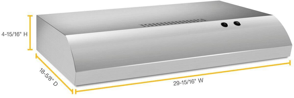 Alt View 12. Whirlpool - 30" Recirculating Range Hood - Stainless steel.
