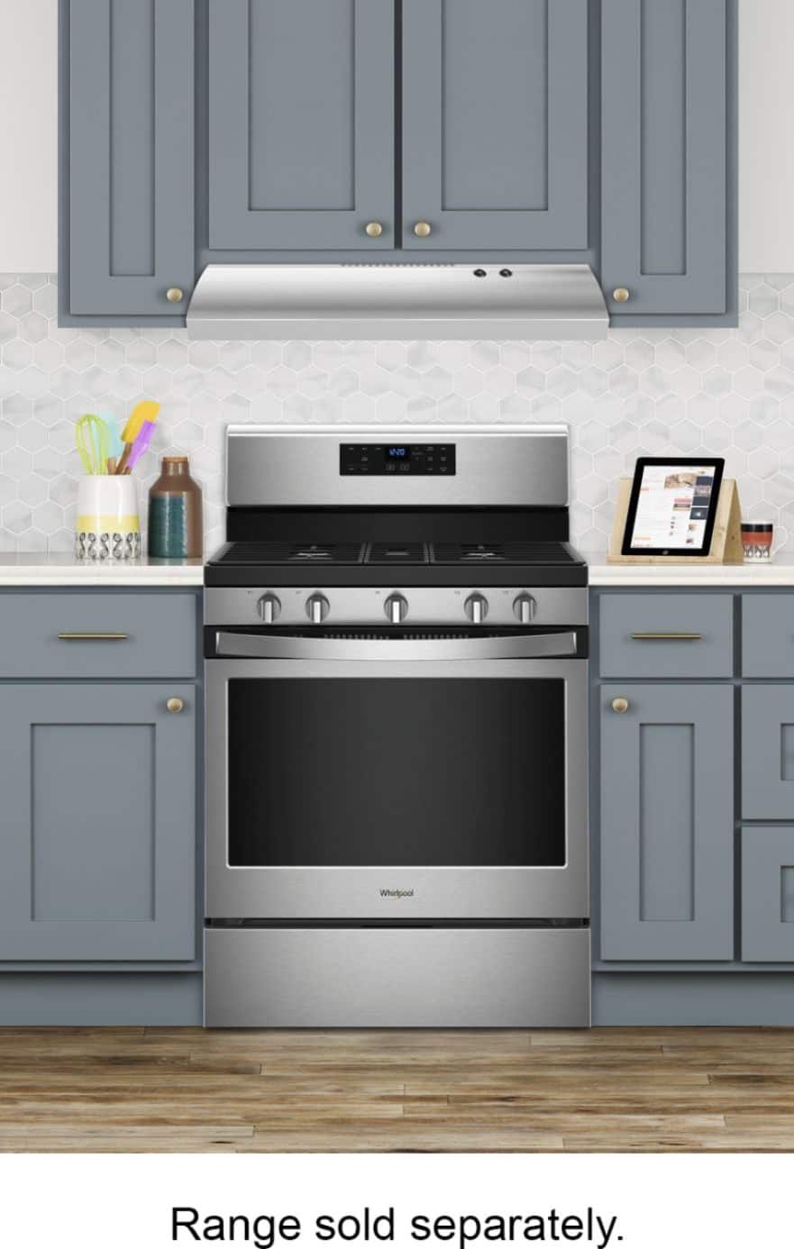 Alt View 13. Whirlpool - 30" Recirculating Range Hood - Stainless steel.