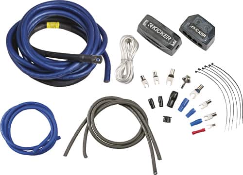 KICKER - P-Series Car Amplifier Installation Kit for Vehicles - Blue, Black, Transparent - Larger Front