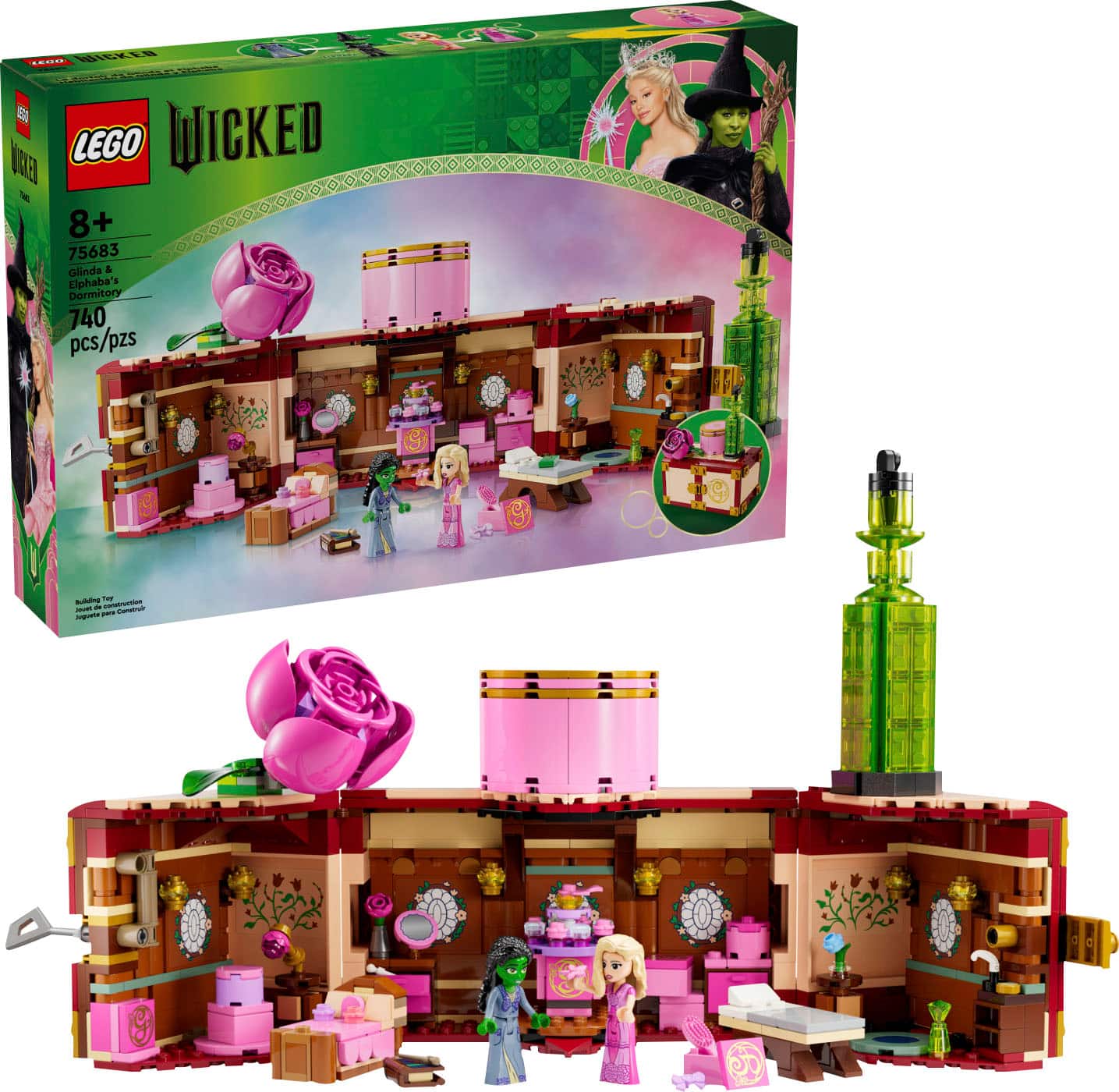 LEGO - Wicked Glinda & Elphaba’s Dormitory Collectible Toys, Kids Witch Toys 75683 - Front_Zoom