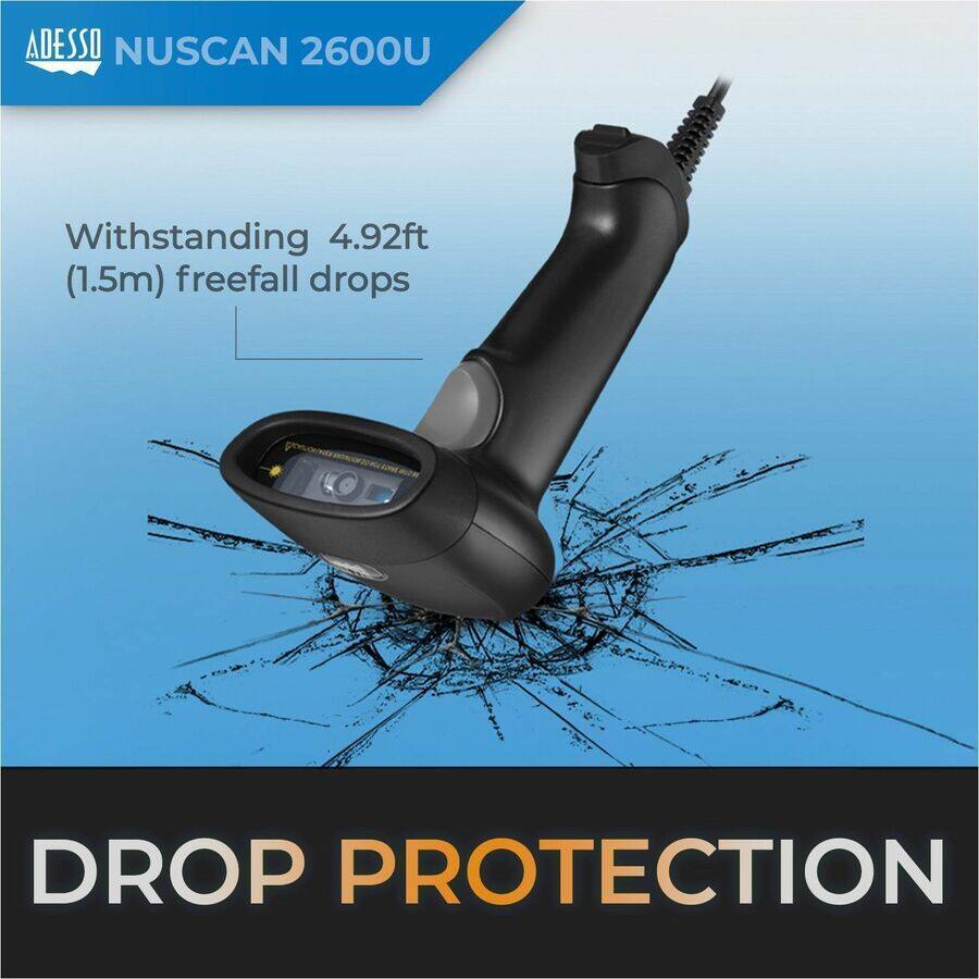 ADESSO NUSCAN 2600U

Withstanding 4.92ft (1.5m) freefall drops

DROP PROTECTION